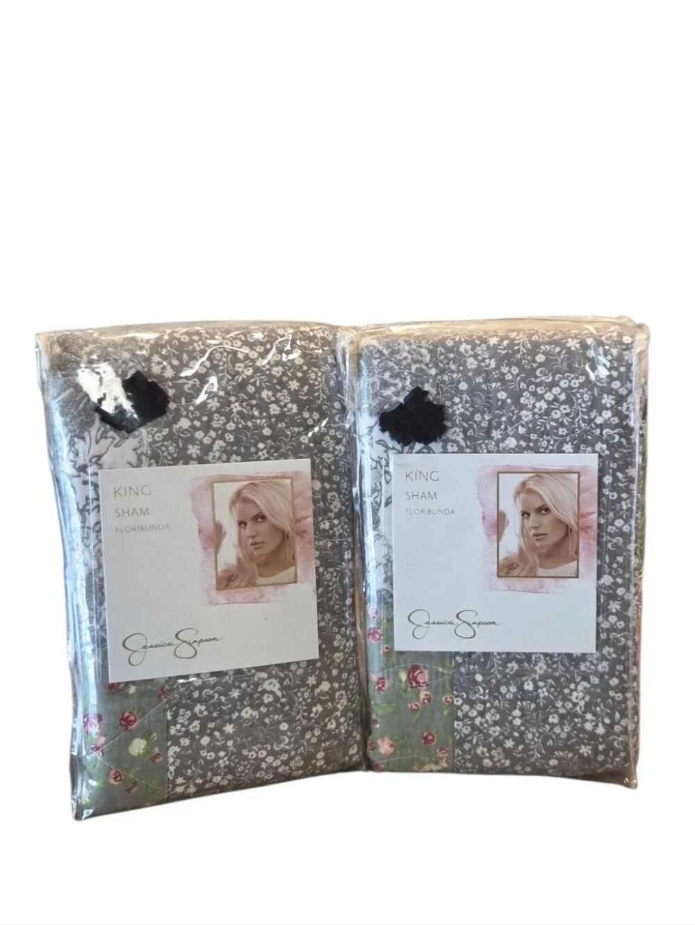 Jessica Simpson Floribunda King Shams Set 2 Floral Patchwork Cotton NIP